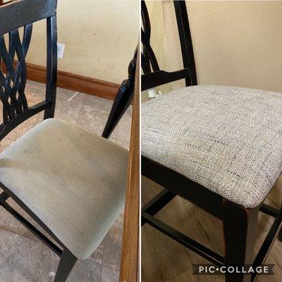 Before and after of my dinning chairs