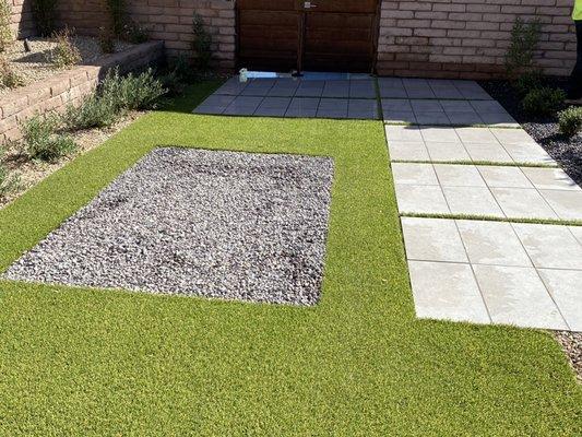 Artificial turf and steps