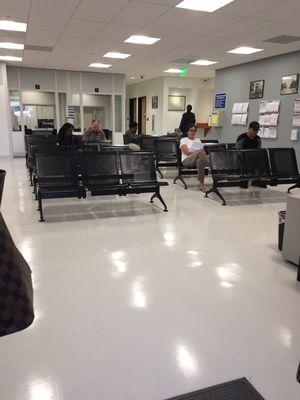 New waiting room is clean. No outside food or drink permitted.