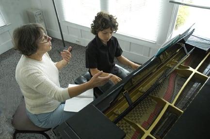 A piano lesson at Community Music Center's Richmond District Branch