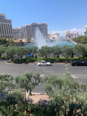 View of Bellagio Fountains from Jockey Club