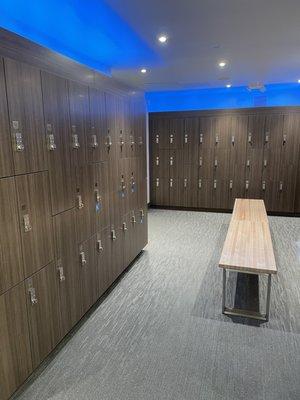 Spacious locker room