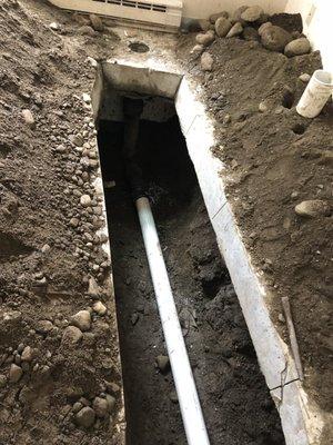 Underground plumbing install