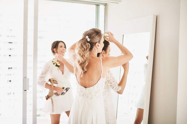 Wedding day hair - extended ponytail