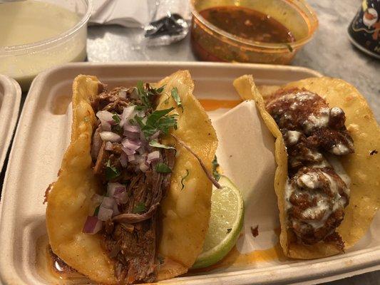 Birria and Nashville Hot Tacos