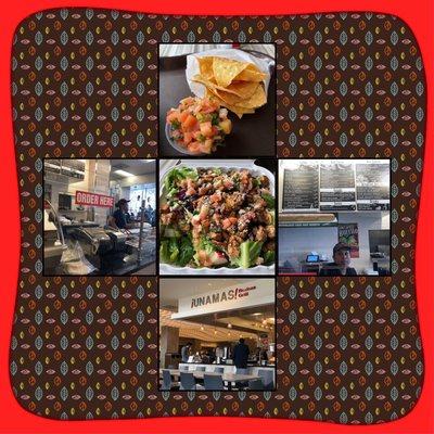 Montage of images from Una Mas Mexican Grill