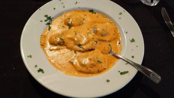 Lobster ravioli with creamy shrimp sauce (tonight's special)