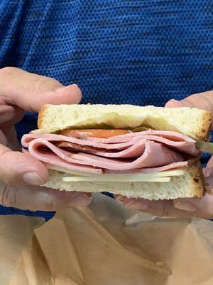 Ham and provolone sandwich