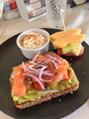 Avocado toast with salmon