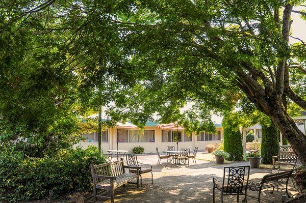 Pretty courtyard is available for outdoor activities when the weather is warm.