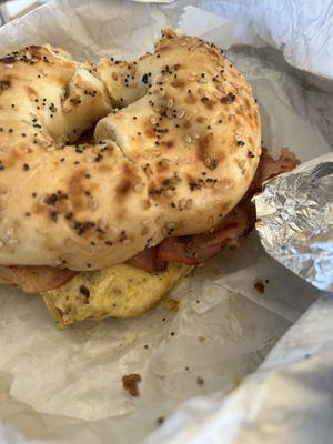 Ham Bagel Breakfast Sandwich