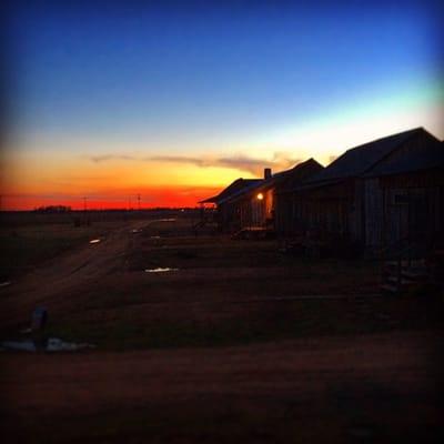 Sunset -- looking down Money Rd. toward Little Zion Missionary Baptist Church, Robert Johnson's final resting place.