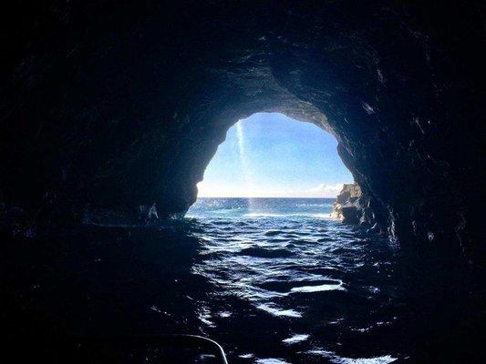 Entering sea caves on the NaPali Coast