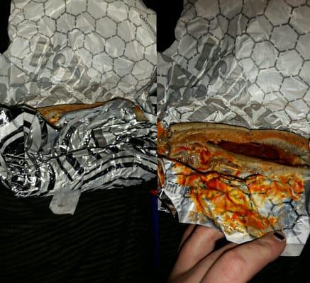 This is the tinfoil stuffed sandwich I paid for.