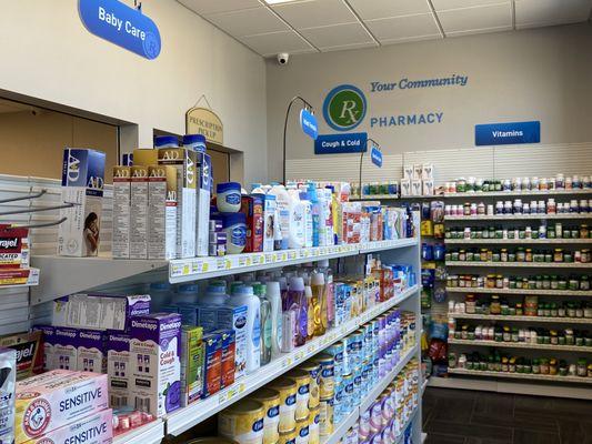 Over-the-counter products for baby care, including infant formula.