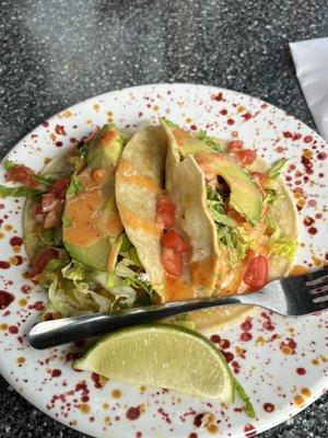 *Close-up* Shrimp Volcano Tacos