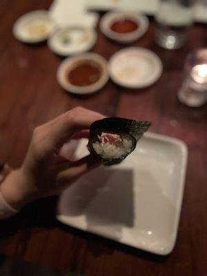 Blue And Dungeness Crab Hand Roll