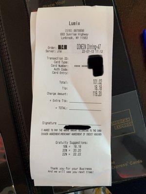 BE CAREFUL THEY AUTOMATICALLY ADD THE TIP ON THE BILL.