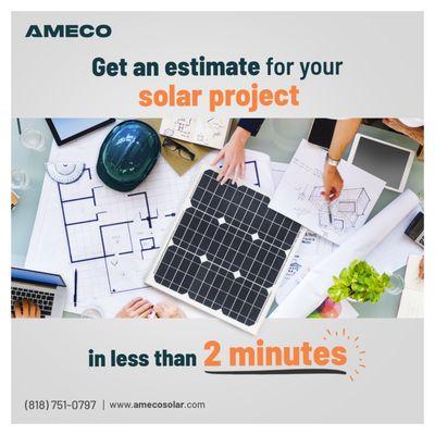 No need to wait, as the power of the sun is at your fingertips!
Get an instant quote for your solar project in less than 2 minutes.