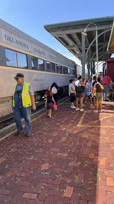 Passengers getting ready to depart