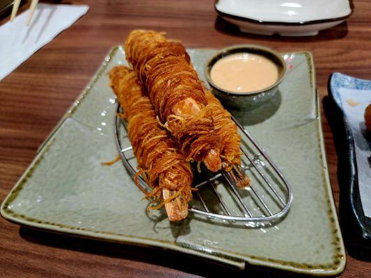 Potato wrapped shrimp