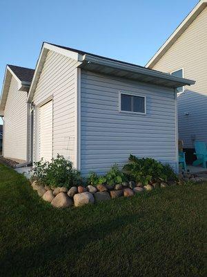 Side view of shed