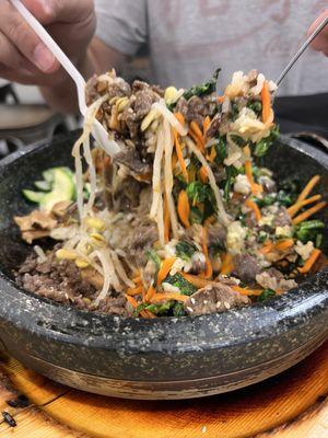 Hot stone bowl bibimbap