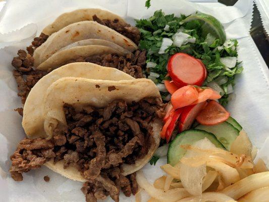 Asada Tacos! With delicious toppings