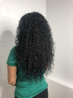 Micro bead extensions for curly hair