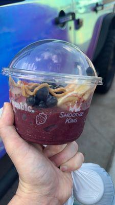 A little disappointed that I paid over $12 for this smoothie bowl for it to be filled only half way with little fruit on top.