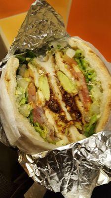 Regular grilled chicken cemitas... beware of the Chipotle fire within