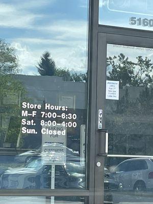 Closed early note on door. At drop off I was never told they would close early.