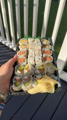 Philadelphia Roll, Spicy Tuna Roll and Spicy California Roll