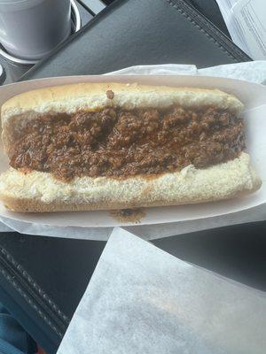 Regular chili dog