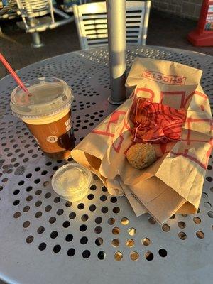 Fried oreos, cinnabon cream cheese sauce, oatmeal cookie nitro brew latte