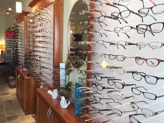 Large selection of eyeglasses