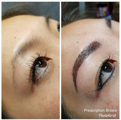 Very natural microblading technique done for this beauty.  She was very satisfied with her new brows.