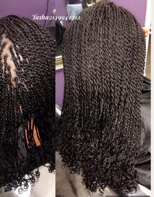 Wondering what your braids look like from inside?!?! #InsideOut #senegalesetwist #microtwist Call or text Tasha at 2149942312. Thank you!