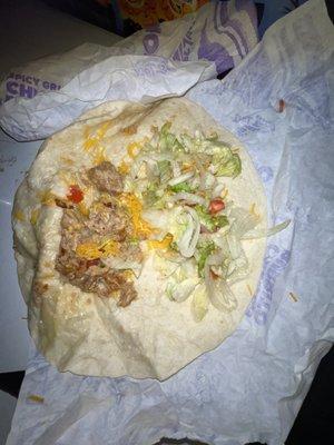 This is a taco? not a burrito. It looks like a taco. Horrible service.