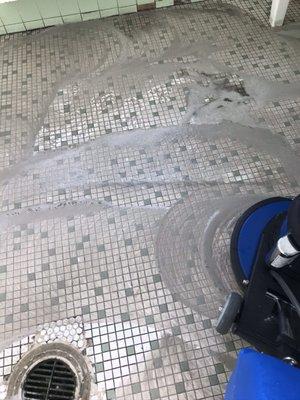 Scrubbing bathroom floors