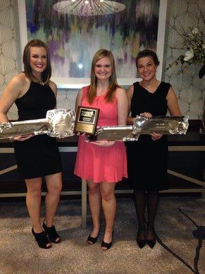 ASAW awards dinner!  ( L to R ) Lauren, Christen and Megan.