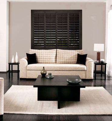 Timberland Shutters come in Chestnut stain color or a Dark Walnut--both stain finishes provide the same decadent look of real wood shutters