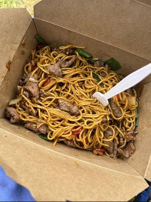 teriyaki tritip with soba noodles