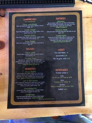 Menu back