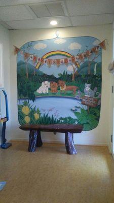 Enjoy the mural in the comfortable waiting area...