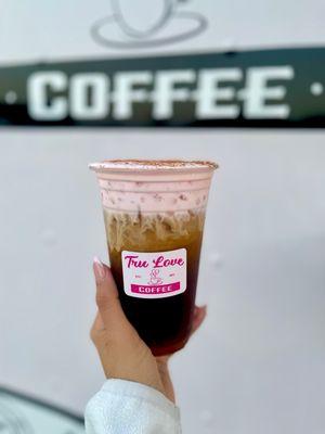 BSC cold brew with PINK vanilla cold foam