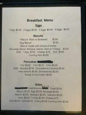 New breakfast menu