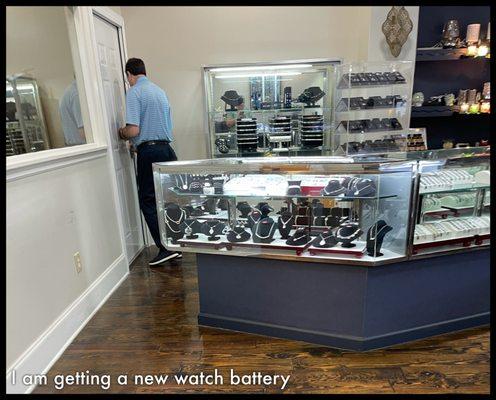 New watch battery $10.00 one year warranty.