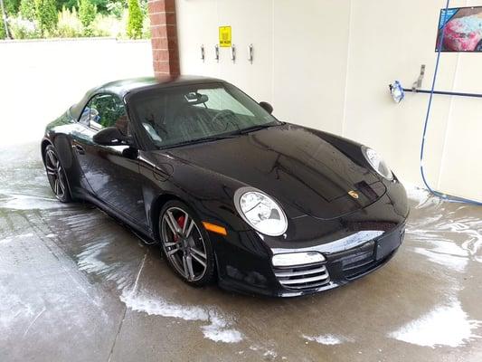 Porche in self-serve bay at Saucon Valley Auto Spa. www.sauconvalleyautospa.com