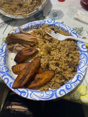 Maduros , rice , Pernil